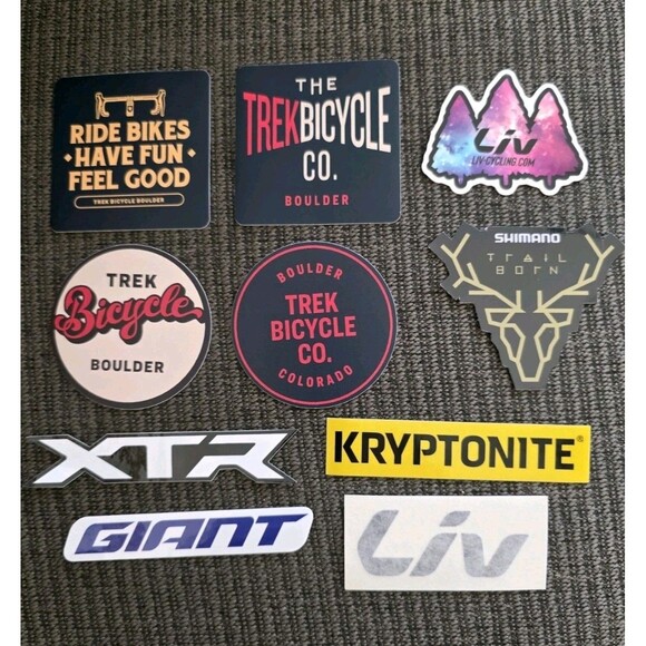 10x Biking Cycling Outdoor Stickers Mixed Lot Liv Shimano XTR Trek Boulder Giant - Picture 5 of 5